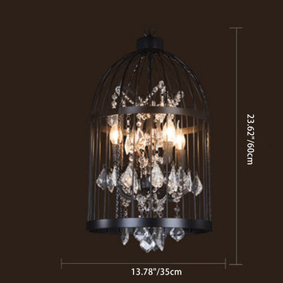 Contemporary Creative Bird Cage Iron Crystal 4/8/12 - Light Chandelier For Dining Room