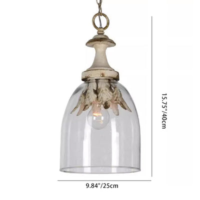 Moderne Shabby Chic Eisen Glas 1 - Licht Pendelleuchte für Wohnzimmer 