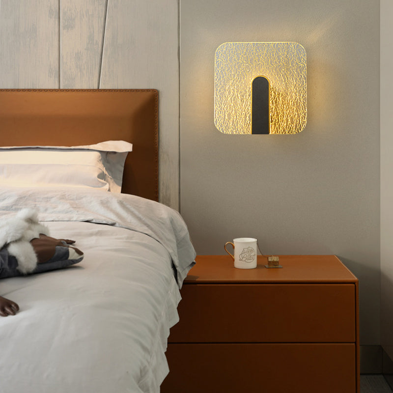 Modern Minimalist Rectangle Square Hardware Acrylic LED Wall Sconce Lamp For Bedside