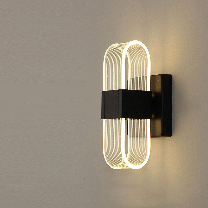 Moderne Simplicity Square Wood Grain LED-Wandleuchte