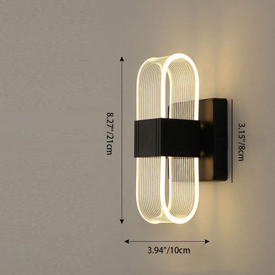 Moderne Simplicity Square Wood Grain LED-Wandleuchte