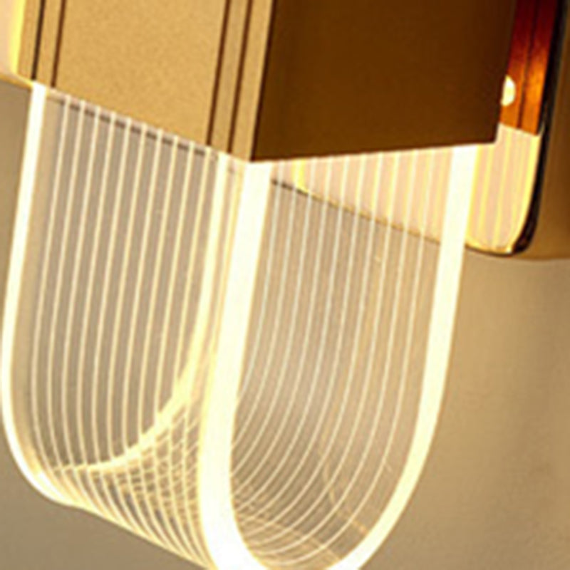 Moderne Simplicity Square Wood Grain LED-Wandleuchte