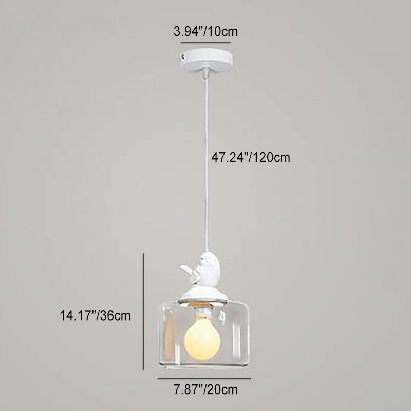 Contemporary Creative Bird Resin Glass 1 - Light Pendant Light For Dining Room