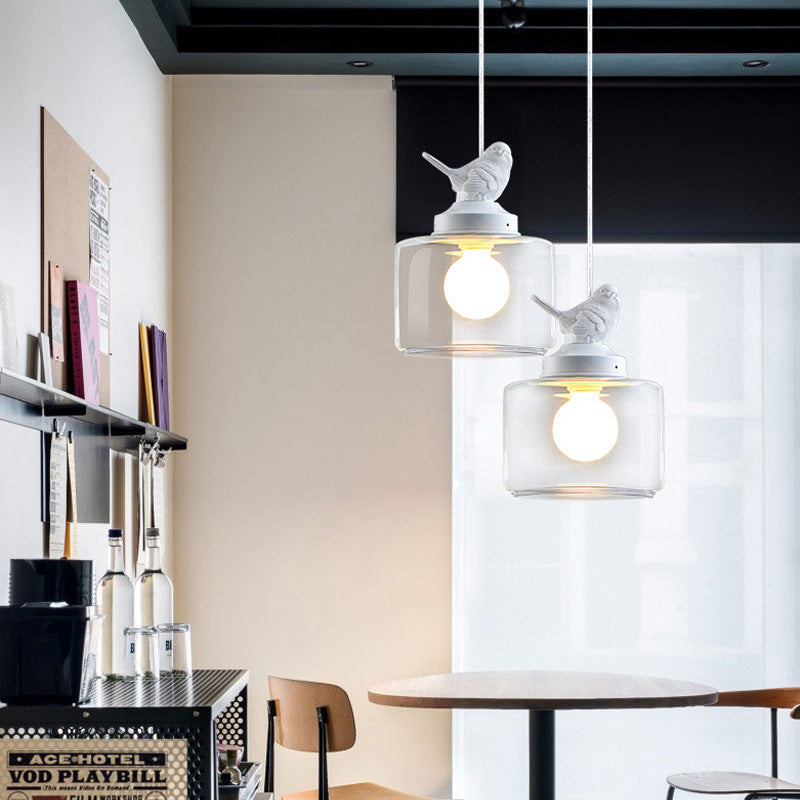 Contemporary Creative Bird Resin Glass 1 - Light Pendant Light For Dining Room