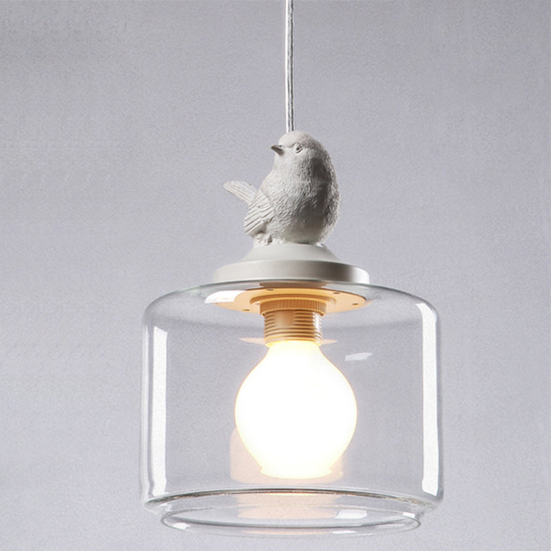 Contemporary Creative Bird Resin Glass 1 - Light Pendant Light For Dining Room