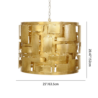 Modern Luxury Cylinder Iron 3 - Light Chandelier For Dining Room