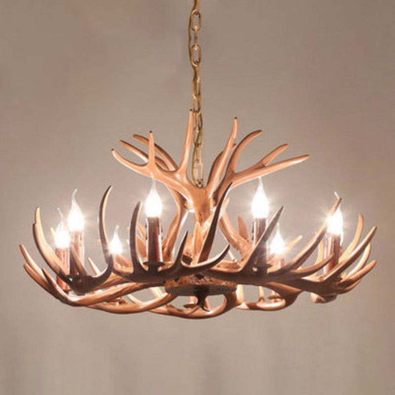 Contemporary Creative PVC Iron Antler Shape 8 - Light Chandeliers For Dining Room