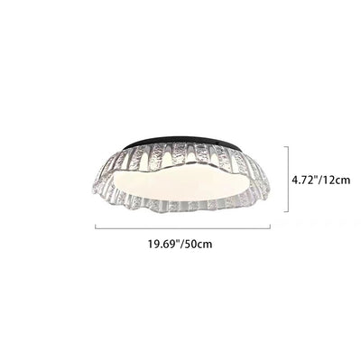 Modern Simplicity Aluminum Resin Bowl Shape LED Flush Mount Ceiling Light For Bedroom