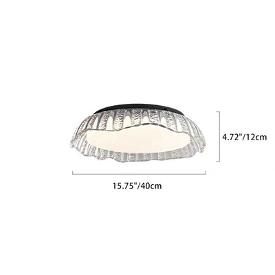 Modern Simplicity Aluminum Resin Bowl Shape LED Flush Mount Ceiling Light For Bedroom