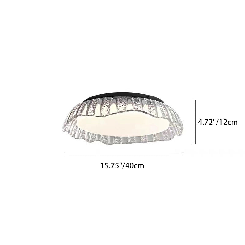 Modern Simplicity Aluminum Resin Bowl Shape LED Flush Mount Ceiling Light For Bedroom