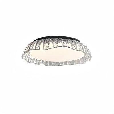 Modern Simplicity Aluminum Resin Bowl Shape LED Flush Mount Ceiling Light For Bedroom