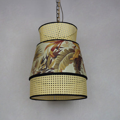 Traditional Chinese Rattan Fabric Painting 1 - Light Pendant Light For Dining Room