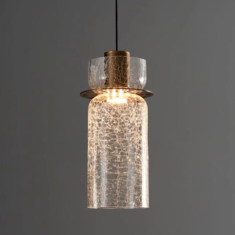 Contemporary Retro Glass Iron LED Pendant Light For Dining Room