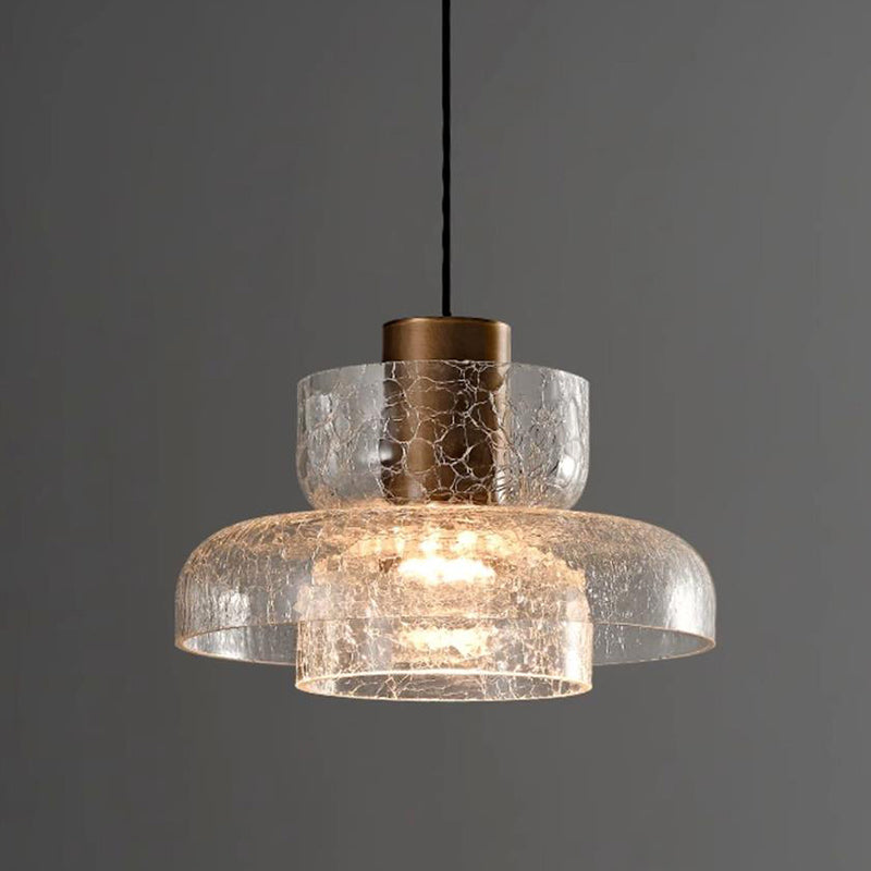 Contemporary Retro Glass Iron LED Pendant Light For Dining Room