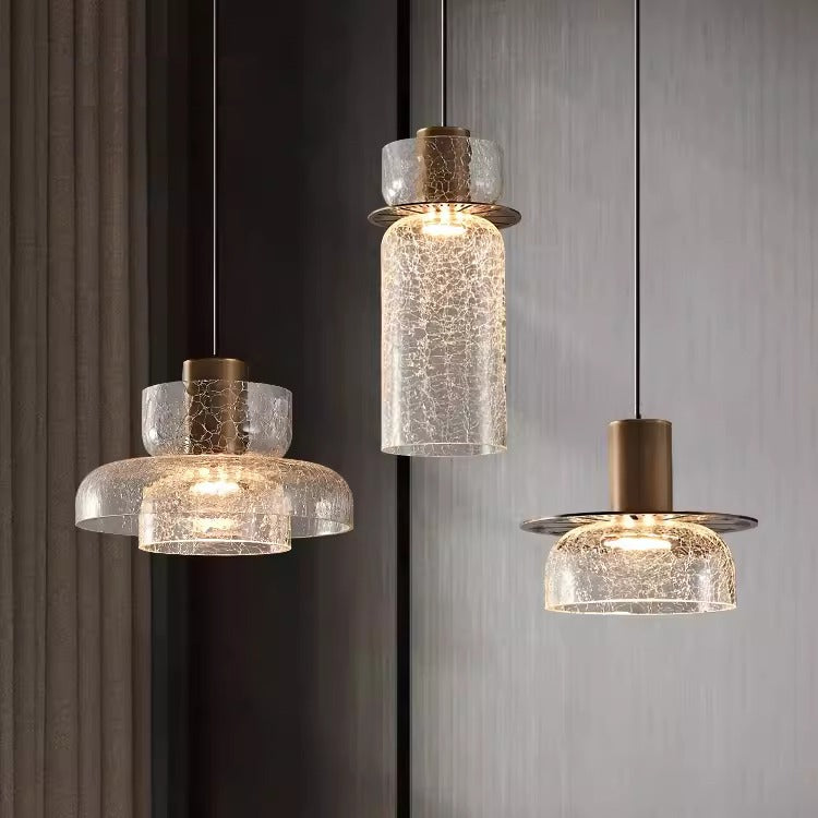 Contemporary Retro Glass Iron LED Pendant Light For Dining Room