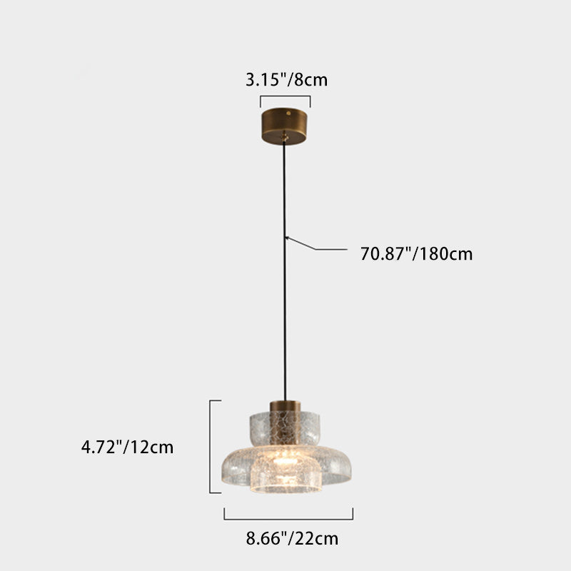 Contemporary Retro Glass Iron LED Pendant Light For Dining Room