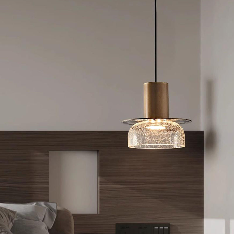 Contemporary Retro Glass Iron LED Pendant Light For Dining Room