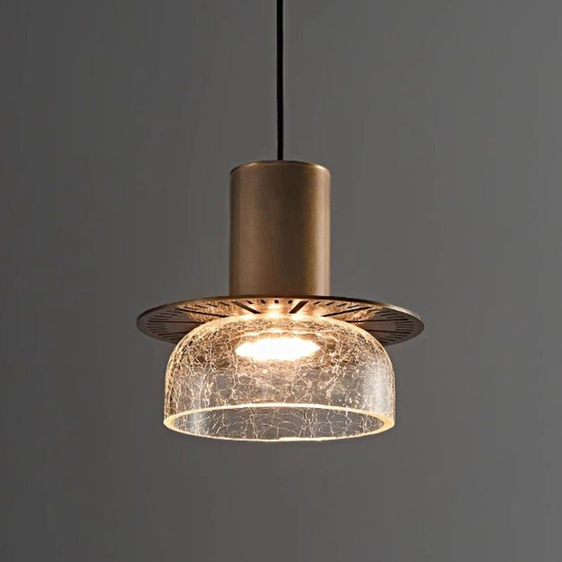 Contemporary Retro Glass Iron LED Pendant Light For Dining Room