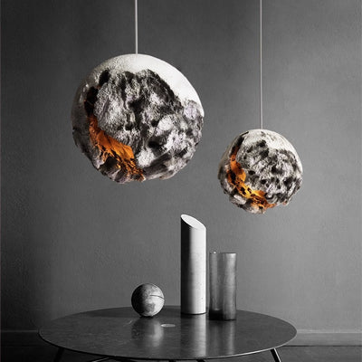 Contemporary Creative Polystyrene Irregular Planet 1 - Light Pendant Light For Dining Room