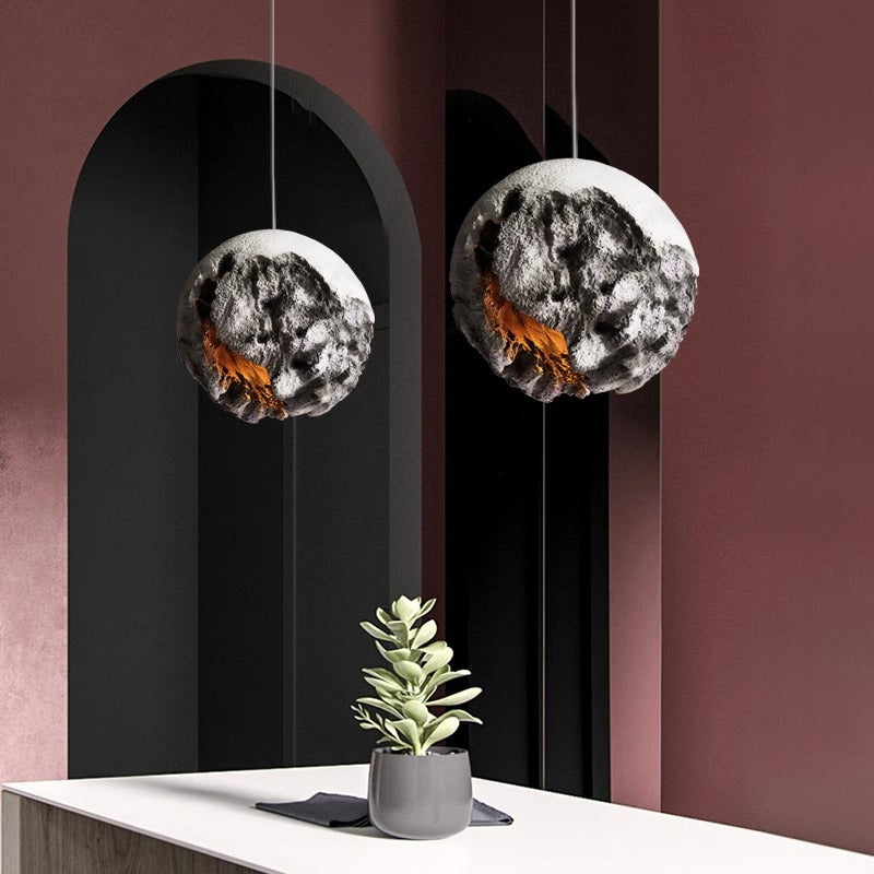 Contemporary Creative Polystyrene Irregular Planet 1 - Light Pendant Light For Dining Room