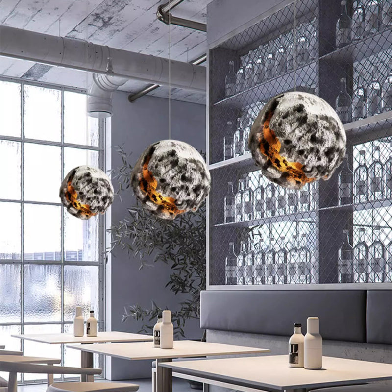 Contemporary Creative Polystyrene Irregular Planet 1 - Light Pendant Light For Dining Room