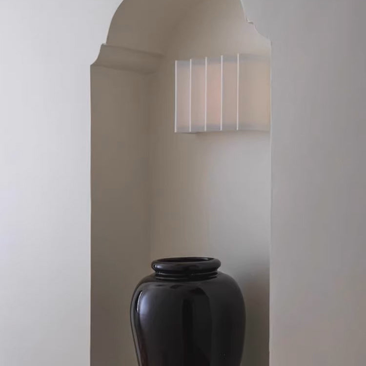 Moderne Art Deco Rechteck Stoff LED Wandleuchte Lampe für Schlafzimmer 