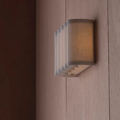 Moderne Art Deco Rechteck Stoff LED Wandleuchte Lampe für Schlafzimmer 