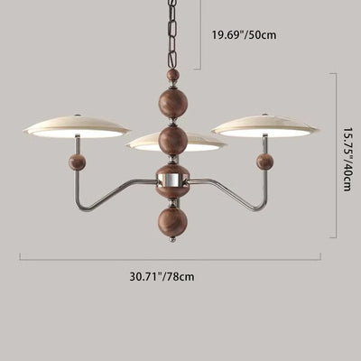 Traditional French Round Aluminum Iron Acrylic LED Chandelier For Living Room