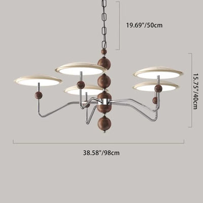 Traditional French Round Aluminum Iron Acrylic LED Chandelier For Living Room