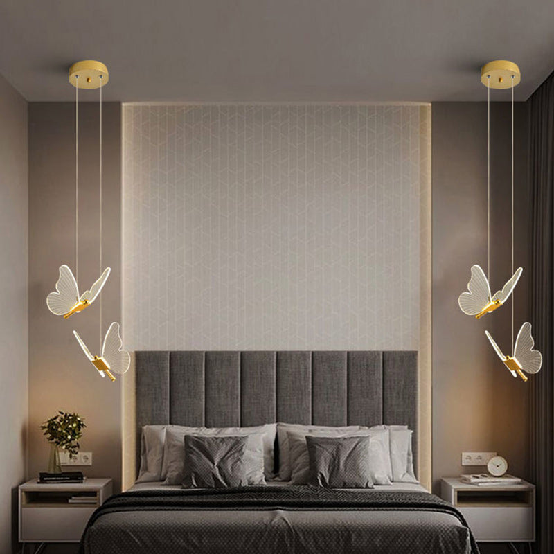 Zeitgenössische kreative Schmetterling Acryl Hardware 1/2 - Licht LED Pendelleuchte für Schlafzimmer 