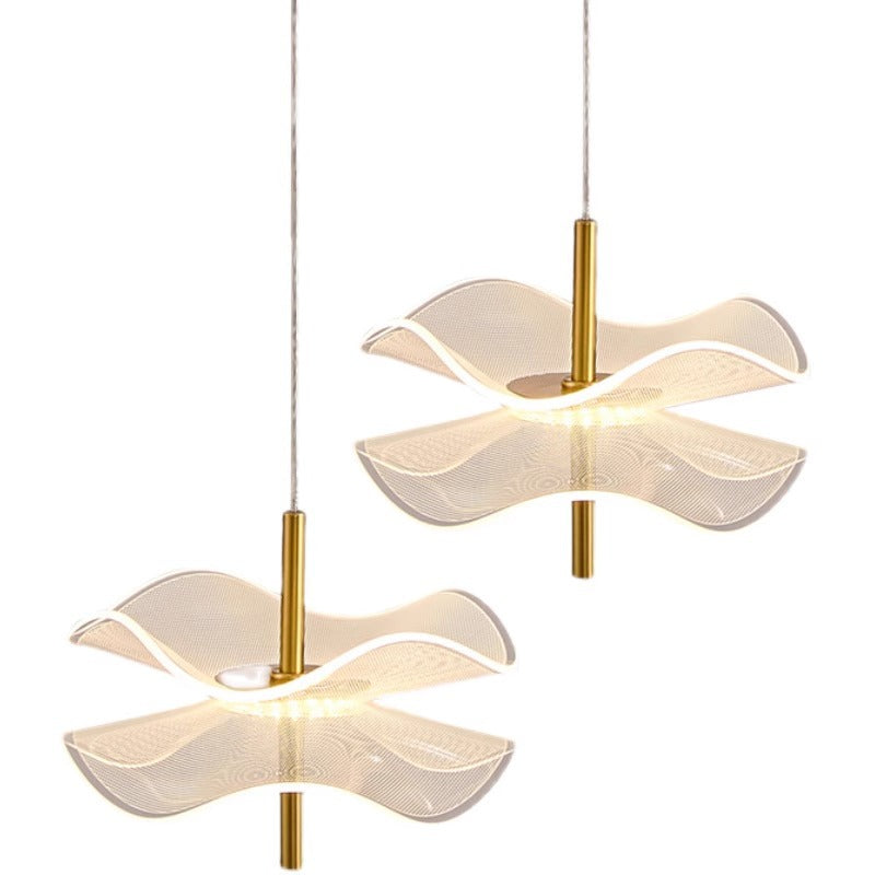 Contemporary Nordic Lotus Leaves Aluminum Acrylic LED Pendant Light For Bedroom