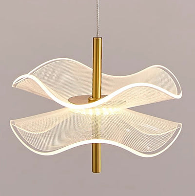 Contemporary Nordic Lotus Leaves Aluminum Acrylic LED Pendant Light For Bedroom