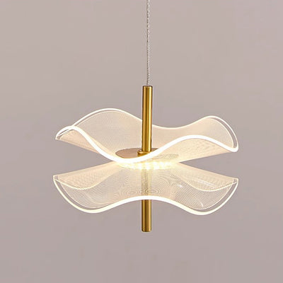 Contemporary Nordic Lotus Leaves Aluminum Acrylic LED Pendant Light For Bedroom