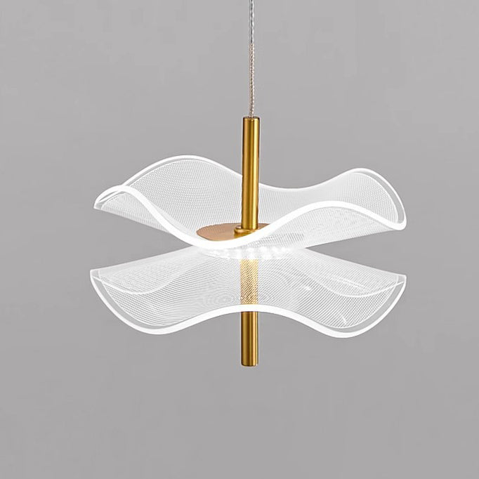 Contemporary Nordic Lotus Leaves Aluminum Acrylic LED Pendant Light For Bedroom