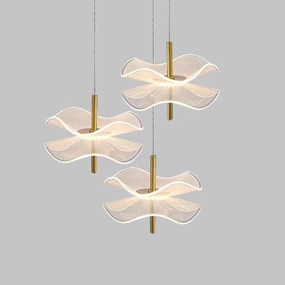 Contemporary Nordic Lotus Leaves Aluminum Acrylic LED Pendant Light For Bedroom