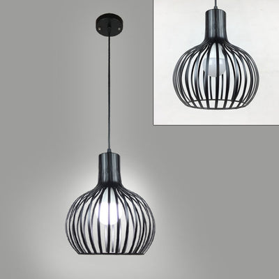 Contemporary Creative Round Birdcage Iron 1 - Light Pendant Light For Dining Room