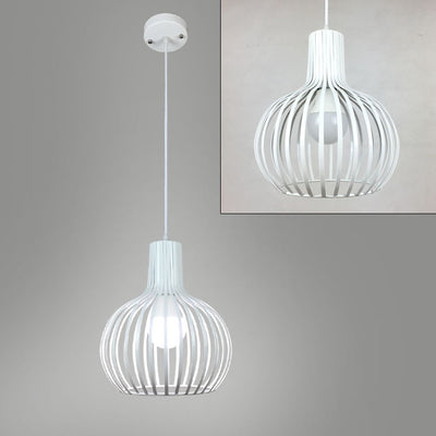 Contemporary Creative Round Birdcage Iron 1 - Light Pendant Light For Dining Room