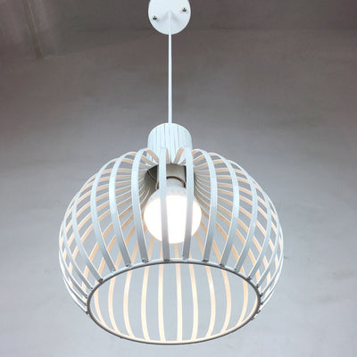 Contemporary Creative Round Birdcage Iron 1 - Light Pendant Light For Dining Room