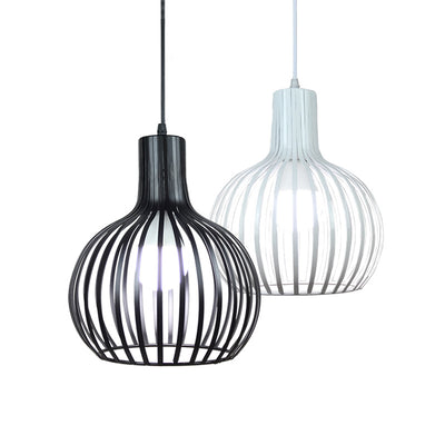 Contemporary Creative Round Birdcage Iron 1 - Light Pendant Light For Dining Room