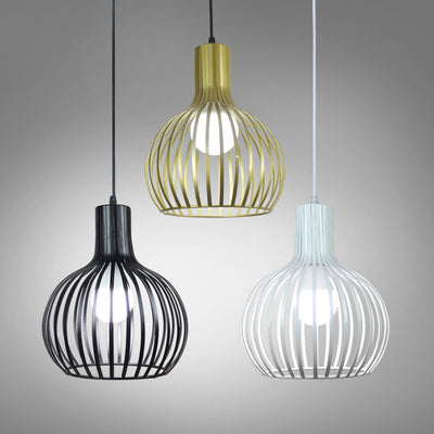 Contemporary Creative Round Birdcage Iron 1 - Light Pendant Light For Dining Room