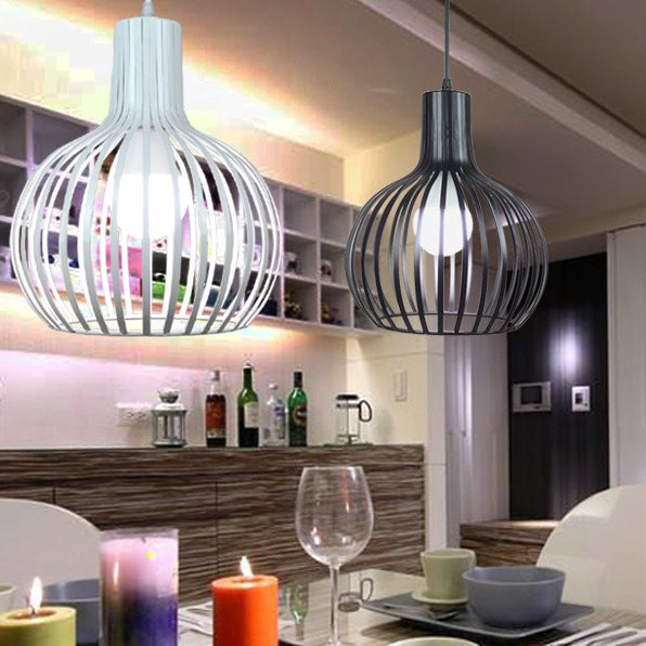 Contemporary Creative Round Birdcage Iron 1 - Light Pendant Light For Dining Room