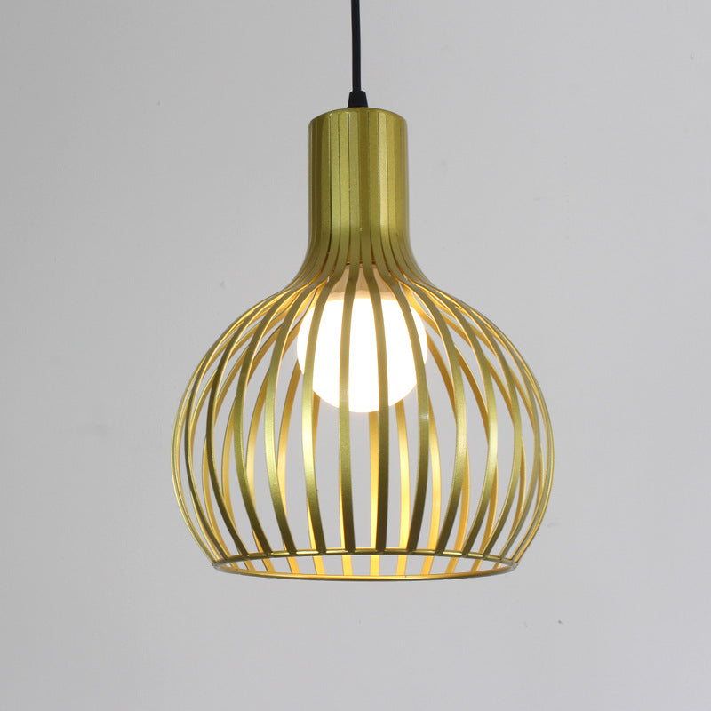 Contemporary Creative Round Birdcage Iron 1 - Light Pendant Light For Dining Room