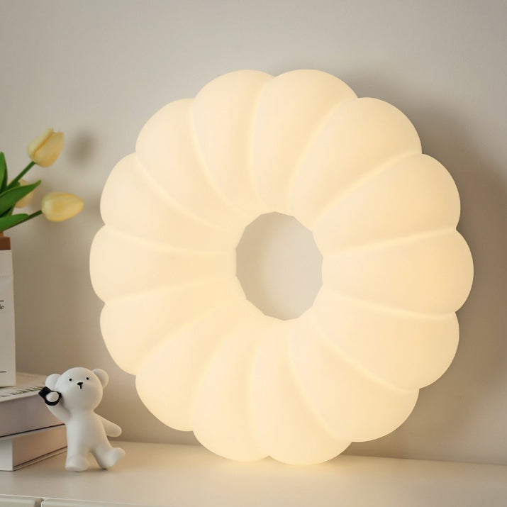 Contemporary Nordic Cream Bear PE Hardware LED Flush Mount Ceiling Light For Bedroom