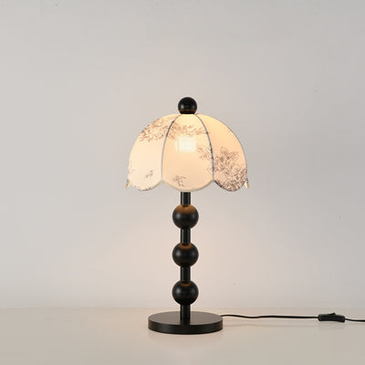 Traditionelle Vintage-Tischlampe mit Vogelmotiv und Kupfergewebe, 1 Licht, für Schlafzimmer 