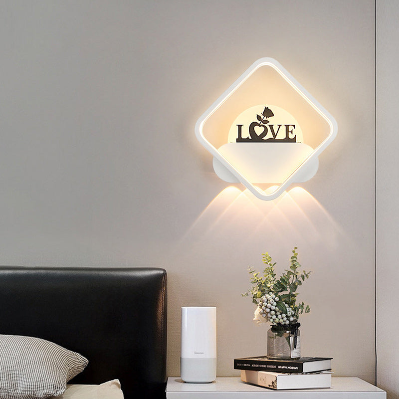 Modern Simplicity Round Square Pattern Silicone Iron Acrylic LED Wall Sconce Lamp For Bedroom