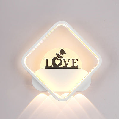 Modern Simplicity Round Square Pattern Silicone Iron Acrylic LED Wall Sconce Lamp For Bedroom