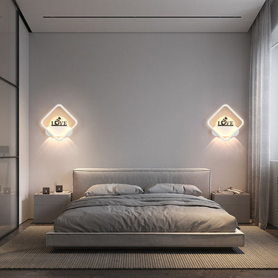 Modern Simplicity Round Square Pattern Silicone Iron Acrylic LED Wall Sconce Lamp For Bedroom