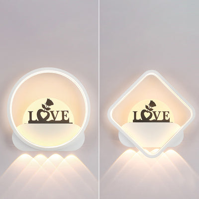 Modern Simplicity Round Square Pattern Silicone Iron Acrylic LED Wall Sconce Lamp For Bedroom