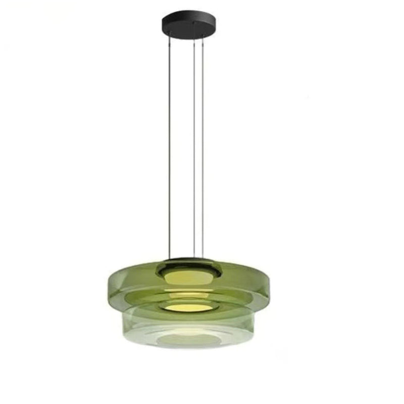 Contemporary Nordic Round Transparent Iron Glass LED Pendant Light For Bedroom