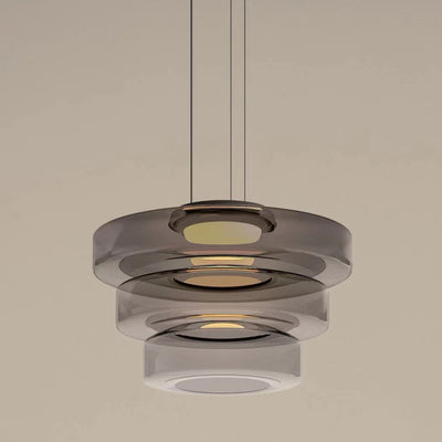 Contemporary Nordic Round Transparent Iron Glass LED Pendant Light For Bedroom